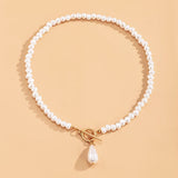 Bohemian Teardrop Pearl Pendant Necklace Women Hip Hop Choker Jewelry