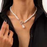 Bohemian Teardrop Pearl Pendant Necklace Women Hip Hop Choker Jewelry