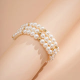 Multilayer Pearl Beaded Anklet for Women