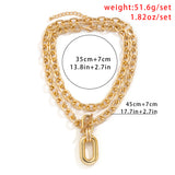 Hip Hop Double Layer Chain Choker Necklace for Women