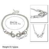 Big Clasp Pendant Choker Necklace Gothic Silver Chain Charm Necklace