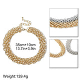 Multilayer Twist Cross Chain Necklace Hip Hop Thick Chunky Choker Jewelry