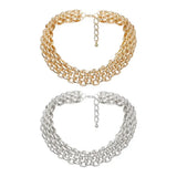 Multilayer Twist Cross Chain Necklace Hip Hop Thick Chunky Choker Jewelry