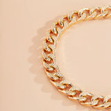 Layered Thick Chain Choker Necklace Punk Chunky CCB Chain Collar