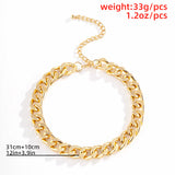 Layered Thick Chain Choker Necklace Punk Chunky CCB Chain Collar