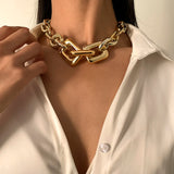 Layered Thick Chain Choker Necklace Punk Chunky CCB Chain Collar