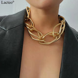 Layered Thick Chain Choker Necklace Punk Chunky CCB Chain Collar