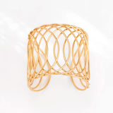 Hollow Circle Open Bangle Cuff Bracelet for Women Ladies Adjustable