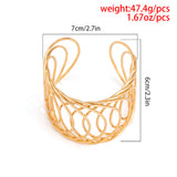 Hollow Circle Open Bangle Cuff Bracelet for Women Ladies Adjustable