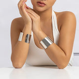 Smooth Wide Cuff Bracelet Open Bangle for Women Charm Jewelry