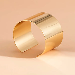 Smooth Wide Cuff Bracelet Open Bangle for Women Charm Jewelry