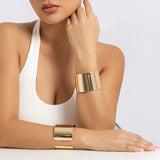 Smooth Wide Cuff Bracelet Open Bangle for Women Charm Jewelry