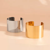 Smooth Wide Cuff Bracelet Open Bangle for Women Charm Jewelry