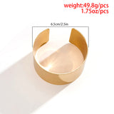 Smooth Wide Cuff Bracelet Open Bangle for Women Charm Jewelry