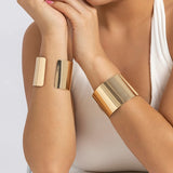 Smooth Wide Cuff Bracelet Open Bangle for Women Charm Jewelry