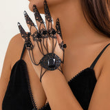 Gothic Geometric Finger Bracelet Hand Back Harness Nail Rings Bangle