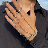 Gothic Pearl Metal CCB Beads Chain Wrap Bracelet for Women