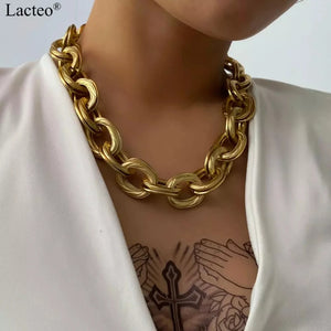 Gothic Punk Double Layered Chain Choker Necklace for Women