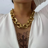 Gothic Punk Double Layered Chain Choker Necklace for Women