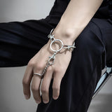 Hip Hop Men Lobster Clasps Charm Wrap Bracelet Silver Jewelry
