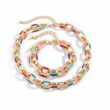 Bohemian Colorful Choker Necklace Set
