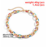 Bohemian Colorful Choker Necklace Set