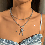 Miami Cuban Chain Big Letter S A Pendant Necklace Punk Chunky Thick Chain