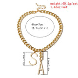 Miami Cuban Chain Big Letter S A Pendant Necklace Punk Chunky Thick Chain