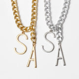 Miami Cuban Chain Big Letter S A Pendant Necklace Punk Chunky Thick Chain