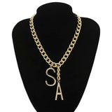 Miami Cuban Chain Big Letter S A Pendant Necklace Punk Chunky Thick Chain