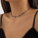Crystal Beads Ball Chain Necklace Women Link Choker Jewelry Wedding