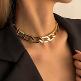 Neo Gothic Rhombus O Shape Choker Necklace For Women