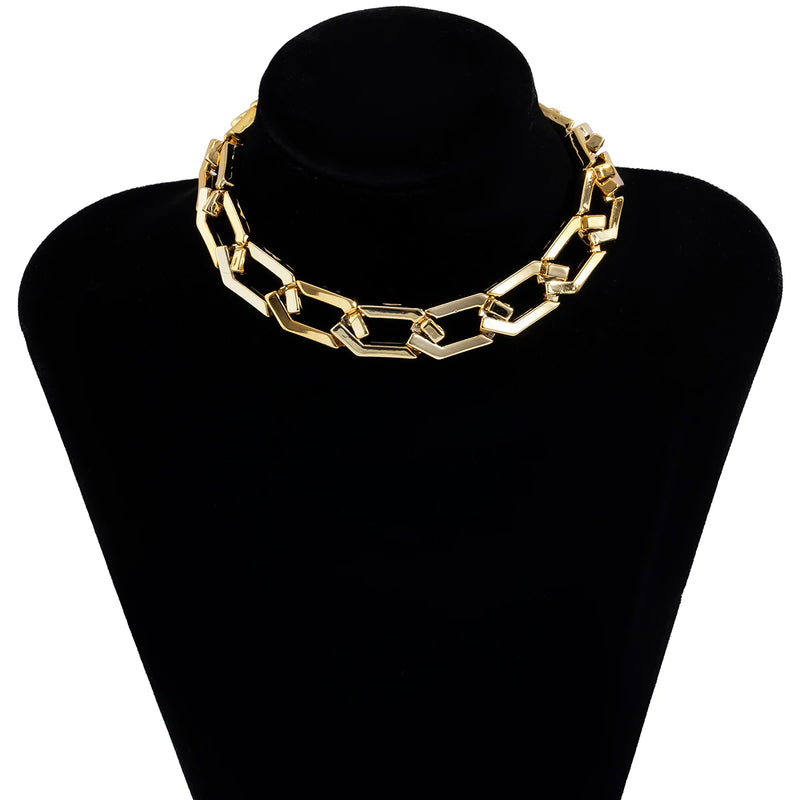 Neo Gothic Rhombus O Shape Choker Necklace For Women