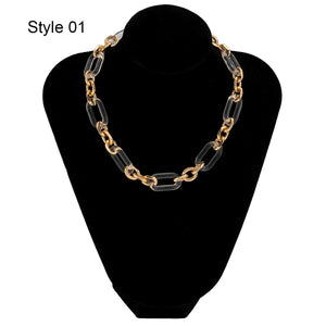 Neo Gothic Metal Cross Clavicle Chain Choker Necklace Double Charm