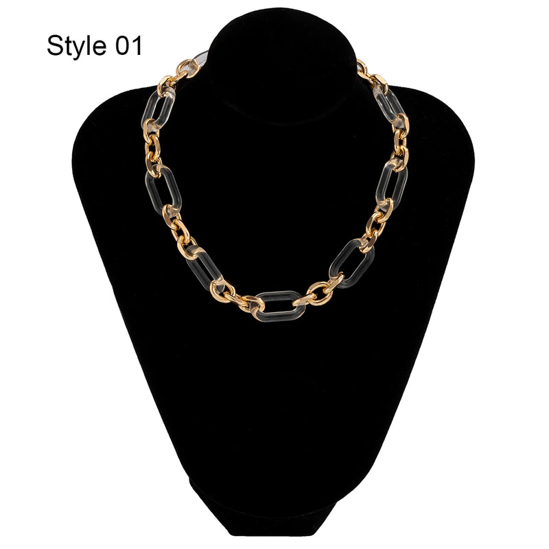 Neo Gothic Metal Cross Clavicle Chain Choker Necklace Double Charm