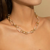 Neo Gothic Metal Cross Clavicle Chain Choker Necklace Double Charm