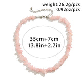 Natural Stone Chip Beads Necklace Women Jewelry Choker Collar Party Gift