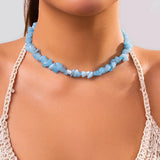 Natural Stone Chip Beads Necklace Women Jewelry Choker Collar Party Gift
