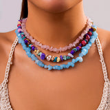 Natural Stone Chip Beads Necklace Women Jewelry Choker Collar Party Gift