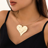 Punk Big Heart Pendant Collar Choker for Women Charm Necklace Ladies Party Gift