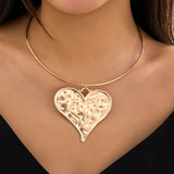 Punk Big Heart Pendant Collar Choker for Women Charm Necklace Ladies Party Gift