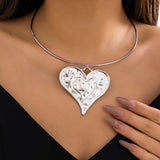 Punk Big Heart Pendant Collar Choker for Women Charm Necklace Ladies Party Gift