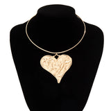 Punk Big Heart Pendant Collar Choker for Women Charm Necklace Ladies Party Gift