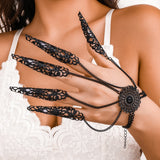 Punk Finger Bracelet for Women Girls Nail Rings Bangle Link Hand Back Jewelry