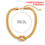 Double Layer Snake Chain Necklace Vintage Choker Jewelry