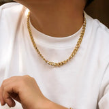 Cuban Chain Men Necklace Aluminium Link Chain Choker DIY Collar