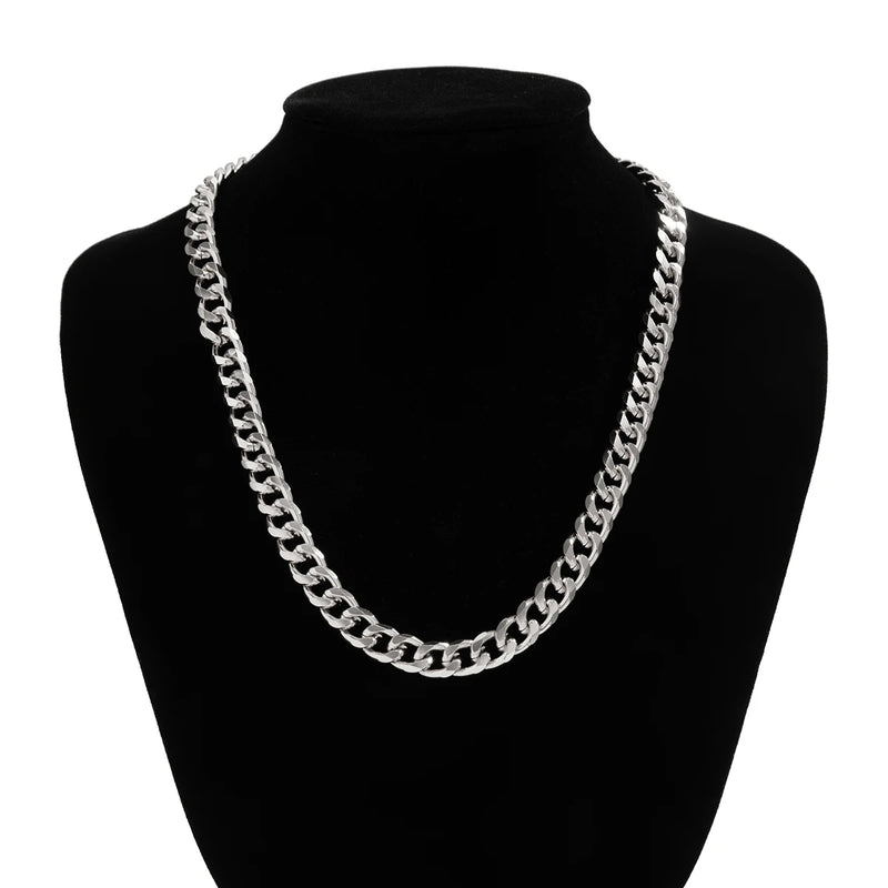 Cuban Chain Men Necklace Aluminium Link Chain Choker DIY Collar