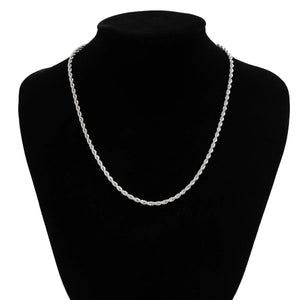 Men's Twist Chain Necklace Metal Link Choker Unisex DIY Party Jewelry