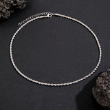 Men's Twist Chain Necklace Metal Link Choker Unisex DIY Party Jewelry