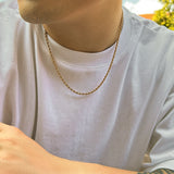 Men's Twist Chain Necklace Metal Link Choker Unisex DIY Party Jewelry
